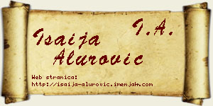 Isaija Alurović vizit kartica